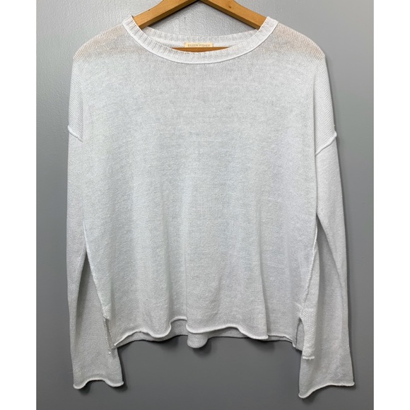 Eileen Fisher Sweaters - EILEEN FISHER Solid White Organic Linen Sweater